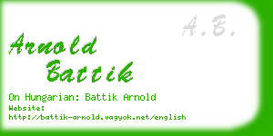 arnold battik business card